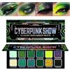 Afflano Palette di ombretti verdi multichrome, opachi cromati verdi glitter eyeshadow, giallo ombretto blu per le donne verde glitter occhi trucco, trucco gotico smokey occhi verde scuro