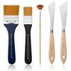 Set 10 Pennelli Da Pittura Professionali In Nylon Con Custodia Portatile - Acrilico, Olio, Acquerello
