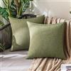 MIULEE 2 Pezzi all'Aperto Copricuscini Impermeabile Federe per Cuscino Decorativi Moderni in Poliestere Cuscini in Lino per Divano Sedie Picnic Camera da Letto 40x40 cm Verde Scuro