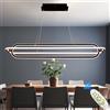 TJSC Lampadario LED Sospensione, 148W Dimmerabile Lampadari Cucina Moderni, Design a Doppio Anello, Lampadario Soggiorno Girevole a 360°, Lampade da Soffitto Pendenti Regolabile in Altezza,Nero,120 cm
