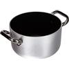 Pentole Agnelli ALSA104S18 Casseruola Alta con Maniglie, Alluminio, Argento, 18 cm