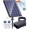 Biling Aeratore Solare per Laghetti, 2,5 W Ossigenatore Solare per Laghetto con 2200 mAh Batteria, Pompa ad Aria Solare per Circolazione Ossigenante Aerazione di Acquario, Laghetto da Pesca, Giardino