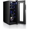 MOLVUS Termostato elettronico per 12 bottiglie di vino, display digitale della temperatura del pannello touch, funzionamento silenzioso frigorifero termoelettrico per vino freestanding frigorifero