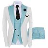 Leader of the Beauty Completo da uomo, 3 pezzi, slim fit, classico smoking aziendale, gilet, pantaloni da matrimonio, feste di ballo, blu cielo, 50