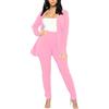 Generic Tailleur Donna Eleganti Pantalone Tuta Tute Complete con Bottone E Pantaloni Cerimonia Elegante Tuta Casual a Maniche Lunghe Completo da Lavoro per Ufficio da Cocktail Party Pantaloni da Lavoro