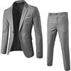 Meaunzyl Abito Completo Uomo Elegante 2 Pezzi Completo da Uomo Slim Fit Suit Tuta Formale Sartoriale Vestito Un Bottone Giacca Gilet Pantaloni Abiti da Pranzo Moda per Matrimonio d'Affari