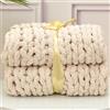 MHUQIA Coperta in Lana Lavorata A Maglia Grossa 100x100cm, Coperta Lana Grossa Intrecciata, Coperta A Maglia Calda, Coperta per La Casa, Ideale Come Decorazione per La Casa