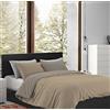 IlGruppone Il Gruppone Passione Casa Parure Copripiumino in Flanella Felpato Prodotto Italiano Bicolore Sacco e Federe Double Face 100% Cotone Antipilling (Singolo, Tortora-Beige)