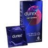 Durex Intense Preservativi Stimolanti con Nervature e Gel Stimolante, 6 Profilattici