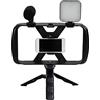 delr Treppiede Selfie Stick - 4 in 1 clip per telefono regolabile fotografia treppiede set - Clip retrattile treppiede Stand con microfono luce di riempimento per donna foto di viaggio Delr