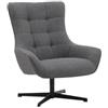 KONTE.DESIGN Poltrona girevole CARTAGENA in tessuto grigio e base in metallo nero