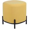 DRW Pouf in legno e metallo rivestito in giallo e nero 38x38x41 cm