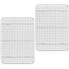 Herogo Set di 2 griglie di raffreddamento grandi, in acciaio inossidabile, 39 x 28 x 2 cm, adatte per teglie da forno grandi, rettangolari per torte, biscotti, carne, pizza, resistenti e antiruggine,