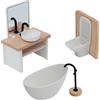 YANJIY Decorazione Della Casa Delle Bambole, 4 Pezzi Mobili In Miniatura Bagno, Accessori Per Case Delle Bambole In Miniatura Scala 1/12- Rubinetto, Vasca da Bagn, Toilette, Lavabo, Mobili In Miniatura