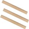 noTrash2003 3 righelli in legno, 30 cm, in legno, per bambini, con scala centimetrica, in legno, piccolo righello stampato su un lato, per matematica, artigianato, bambini, scuola, casa, ufficio