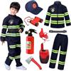XFOZDM Costume Pompiere Bambino Vestito Vigile Del Fuoco Bambino Con Estintore Giocattolo Pompiere Accessori Per Carnevale Halloween Gioco Di Ruolo Feste In Maschera Esercitazioni Antincendi 01blue,100cm