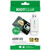 EIOTCLUB eSIM + Card Reader Kit - Rendi il tuo telefono compatibile con l'eSIM, Profili eSIM illimitati, roaming dati in 200 paesi, compatibile con Android, iPhone, tablet, laptop e dispositivi IoT