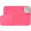 RAINYEAR make life easier RAINYEAR 15,6 Pollici Custodia Protettiva per Laptop PC Computer Sleeve Morbide con Piccola Borsa Aggiuntiva,Compatibile 15,6 Chromebook Ultrabook Notebook(Rosa Brillante,Versione Aggiornata)