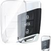 OFFCURVE Custodia Chiavi Trasparente Cover Chiave, Guscio Chiave Copri Chiavi Auto Telecomando per VW Volkswagen Passat B8 Jetta Polo Tiguan T-ROC MK2 Scirocco Skoda Superb Kodiaq Seat