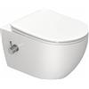 Teal Home WC con ugello integrato, WC sospeso con funzione bidet, WC con rivestimento nano-rivestimento, WC con rubinetto, sedile WC con abbassamento automatico, 53 x 36 x 35 cm