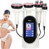 Genérico Radiofrequenza Viso e Corpo - Cavitazione e Radiofrequenza 4 in 1 - Apparecchio Massaggiatore - Potente Riduttore 40 Khz e 4 Testine - Schermo Colore Touch - Ideale Trattamento Per Casa