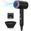 UKLISS Asciugacapelli Phon Capelli da Viaggio Ionico 2400W, 3 Impostazioni di Temperatura, Nero, IT01