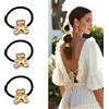Bottega della Principessa Set da 3 Elastici per Capelli Donna con Placca Dorata-Accessori per Capelli in Metallo Oro-Fermagli per Capelli Eleganti (Oro lucido 13)