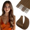 Benehair 50cm Extension Adesive Capelli Veri Virgin Hair Extension Capelli Veri Biadesivo 50g Capelli Umani Lisci, Marrone Medio
