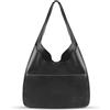 SERKABO Borsa Tote da donna retrò borsa a tracolla ascellare borsa a tracolla in pelle PU borsa a tracolla grande borsa a tracolla autunno inverno nero, Nero