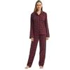 YUSHOW Pigiama da donna lungo in cotone, pigiama invernale in flanella, top a quadri, pantaloni del pigiama con tasca, cotone morbido, set natalizio per donna