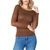 Goldenpoint Donna Maglia Girocollo Aderente con Cashmere in Taglio Laser