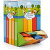 Pedsox, Calze Igieniche Monouso Antiscivolo per Bambini, Espositore da 125 Paia Confezionate in Bustine da 1 Paio, Ideali per Parchi Gioco, 3-10 Anni, Taglia Unica, Colori Assortiti