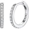 FaithHeart Strass Orecchini Argento S925 10mm Orecchini a Cerchio Oro con Strass Zirconi Orecchini Minimalisti