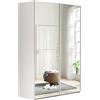 Composad | Armadio della Linea SYSTEMA, Armadio a 2 Ante Scorrevoli con Ante a Specchio, Camera da letto, (LxAxP) 150x223x67 cm, Colore Bianco, Made in Italy