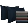 Ruggeri - Coppia Federe per Cuscini Letto - 50x80 cm - 100% Puro Cotone - Made In Italy - Collezione Let's Color! (Blu Marina)