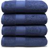 LEBENGOOD Set 4 Asciugamani da Bagno e Viso 4 Pezzi Morbidi Assorbenti Resistenti 50x90 cm 100% Cotone Spugna Americana Premium di Lusso Certificato OEKO-TEX®