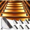 GuKKK Lampade Solari per Esterni, 6 Pezzi 3000K Lampade Solari per Scale con Sensore di Movimento, IP67 Impermeabile LED Solare Lampada da Scala, per Cortile, Patio, Prato, Gradini(Bianco Caldo)