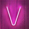 Enuoli - Luci neon a LED con lettere rosa, targa al neon, a batteria, USB, lettere illuminate, decorazione per la cameretta dei bambini, per matrimonio, Natale, San Valentino, V