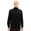 TOM TAILOR Dolcevita Basic Maglione a Collo Alto in Cotone, 29999-nero, XXL Uomo