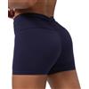 FEOYA Pantaloncini Sportivi Donna Addominali Corti Leggings Vita Alta Boxer Pantaloni da Allenamento Short Yoga per Palestra Fitness Ciclismo Blu L
