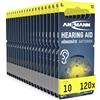 ANSMANN AG ANSMANN - Batterie per apparecchi acustici, 10 (giallo, 120 pezzi) tipo 10 P10 PR70 ZL4 - ZZinco aria 1,4 V - Batteria per apparecchi acustici, amplificatori, accolpi, 10 - giallo
