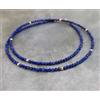 Mystery Of Gems Collana fatta a mano A++ perle di pietre preziose rotonde sfaccettate blu nat...
