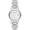 BURBERRY Swiss Rare Inciso Argento Data Quadrante 34 millimetri Donne Acciaio Inox Orologio da Polso The City BU9144