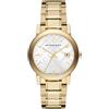 BURBERRY Swiss Rare Gold Silver Date Dial 34mm Orologio da polso da donna The City BU9103, Oro