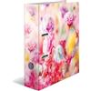 HERMA Raccoglitore A4 con fiori rosa, 7 cm di larghezza, raccoglitore ad anelli per bambini con motivo piante, colorata con stampa interna per ragazzi e ragazze