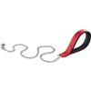 Ferplast Daytona GM Guinzaglio per Cani Extraresistente - Morbida Impugnatura Imbottita - Catena in Metallo - Design Italiano - 100 x 2,5 cm, Rosso