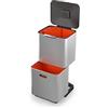 Joseph Joseph Totem Max - Pattumiera da Cucina con coperchio e filtro anti-odore, Bidone per Raccolta Differenziata, Sistema di separazione con 3 scomparti, 60 Litri, Acciaio Inox