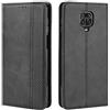 HualuBro Cover per Xiaomi Redmi Note 9S/9 PRO - Flip Cover a Libro in Retro PU Pelle Magnetica Antiurto Portafoglio Custodia (Nero)
