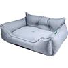 UNITED COLORS OF BENETTON. - Letto per Cani e Gatto - Cuscino per Cani Divano con Cuscini - Cuccia Cane Interno Taglia Grande - 75 x 60 x 25 cm - Cuscino Cane Impermeabile e Lavabile - Grigio
