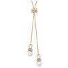 Swarovski Pendente a Y Originally, Crystal Pearl, Bianco, Placcato color oro rosa